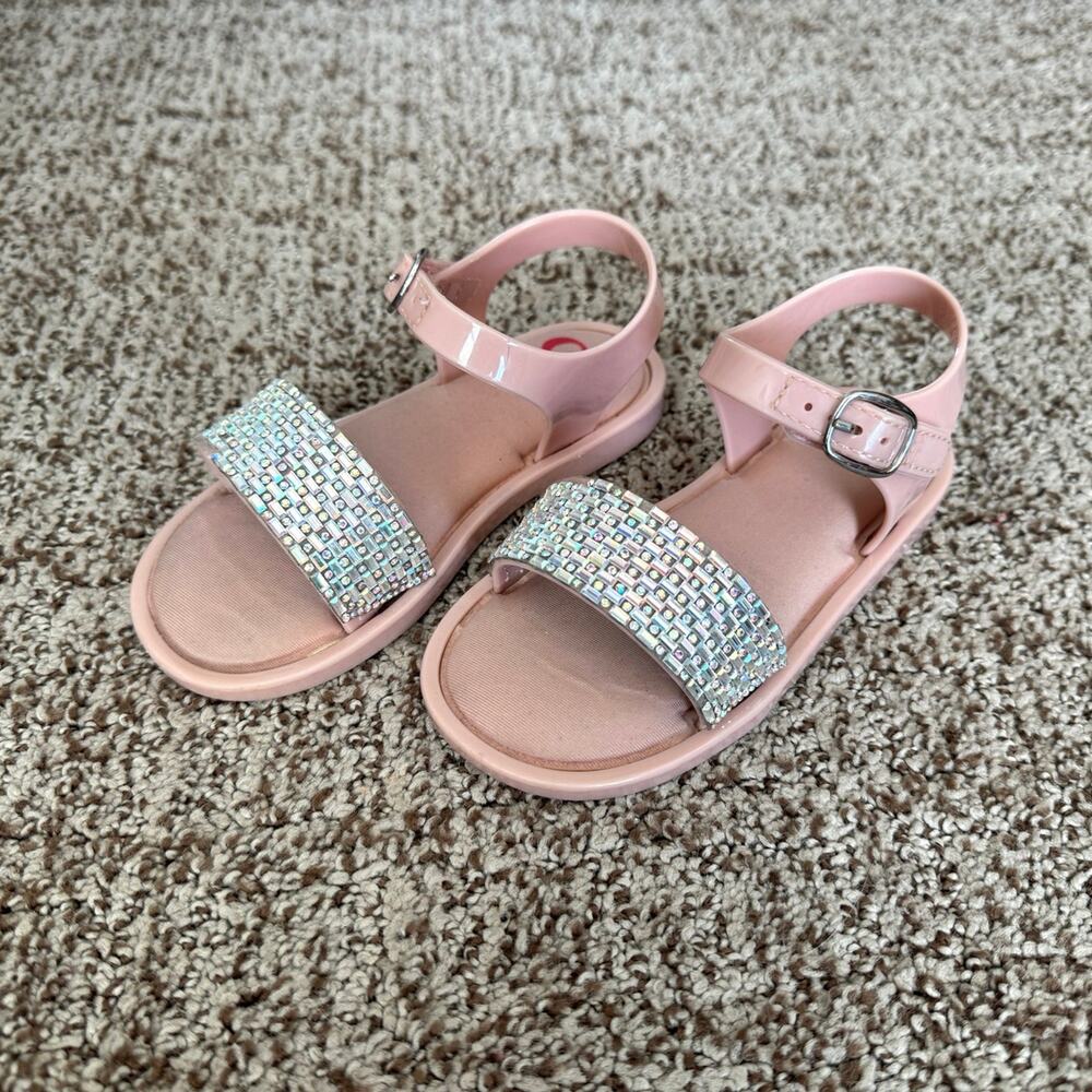 GB Girls Pink Jelly Rhinestone Sparkle Sandals size 9 girls